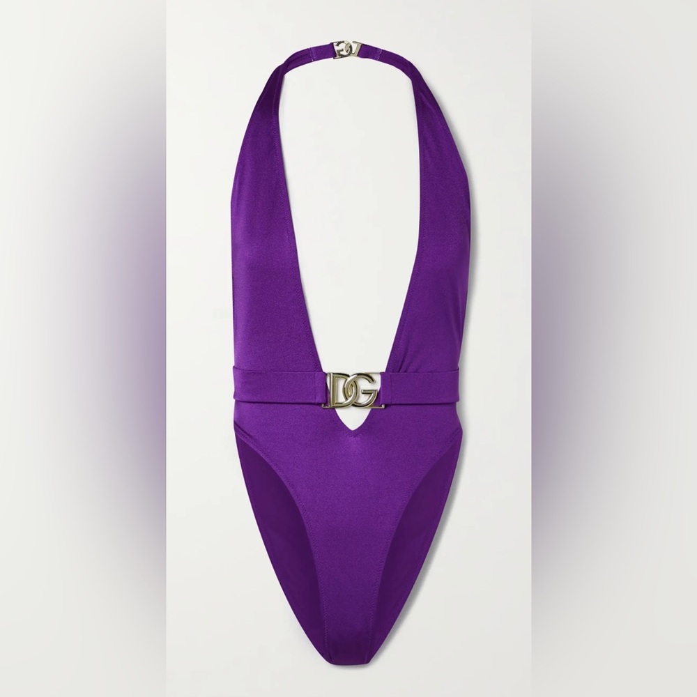 D& G purple belted one piece swimsuit. Size M. Very good condition.